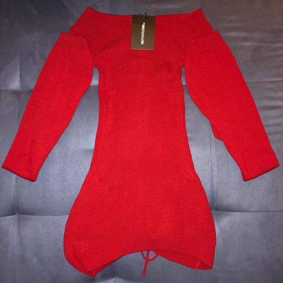 Red Ruched Dress - Picture 5 of 5